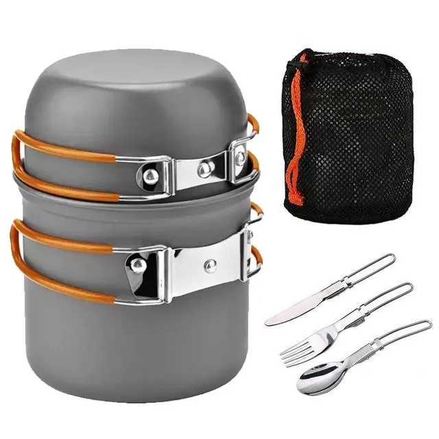 Outdoor Camping Jacketed Kettle Loop Handle Cooking Pot Cookware Set Tableware Foldable Aluminum Alloy Knifes Fork Spoon Orange
Outdoor Camping Jacketed Kettle Loop Handle Cooking Pot Cookware Set Tableware Foldable Aluminum Alloy Knifes Fork Spoon Orange