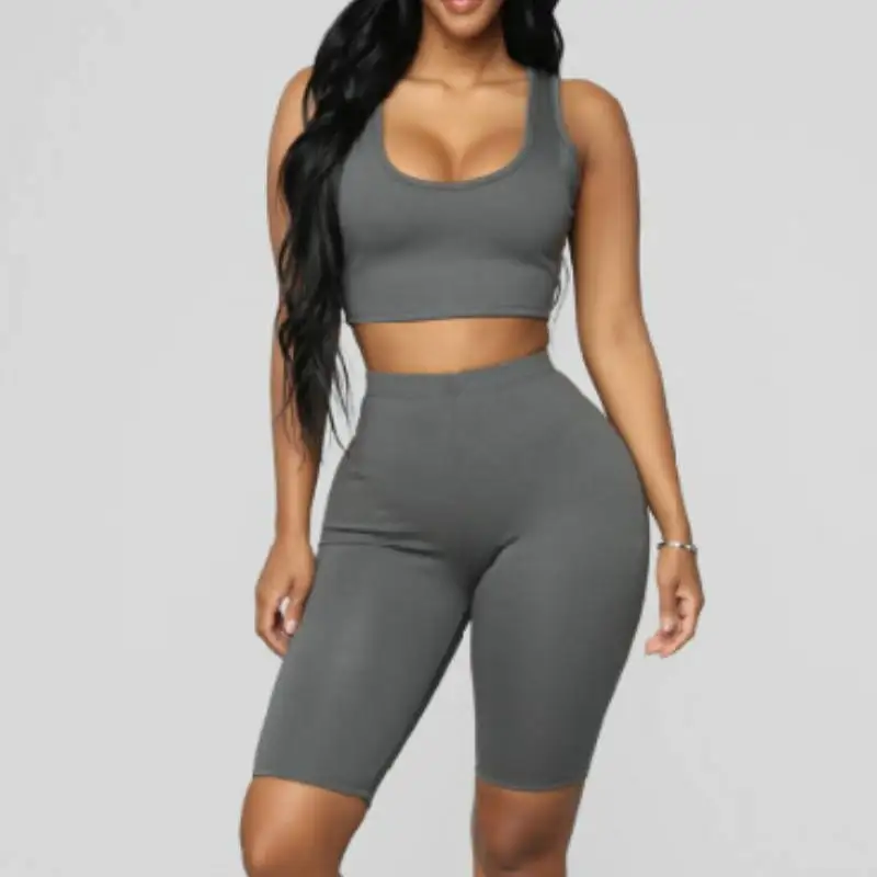 Two Piece Set Outfits Crop Tops and Biker Shorts Set Summer Matching Sets Gym Fitness Sportwear Summer Clothes for Women
Two Piece Set Outfits Crop Tops and Biker Shorts Set Summer Matching Sets Gym Fitness Sportwear Summer Clothes for Women
