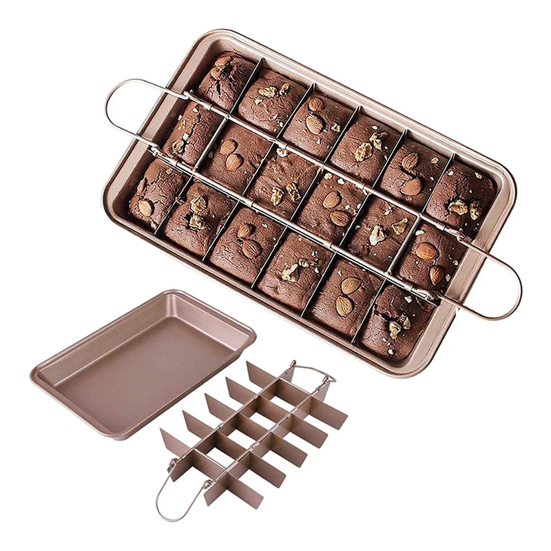 Сковорода Brownie с разделителями, 18 ячеек и 31x20 см, антипригарная разделенная коричневая жестяная для выпечки/предварительно вырезанный подно...
Сковорода Brownie с разделителями, 18 ячеек и 31x20 см, антипригарная разделенная коричневая жестяная для выпечки/предварительно вырезанный подно...