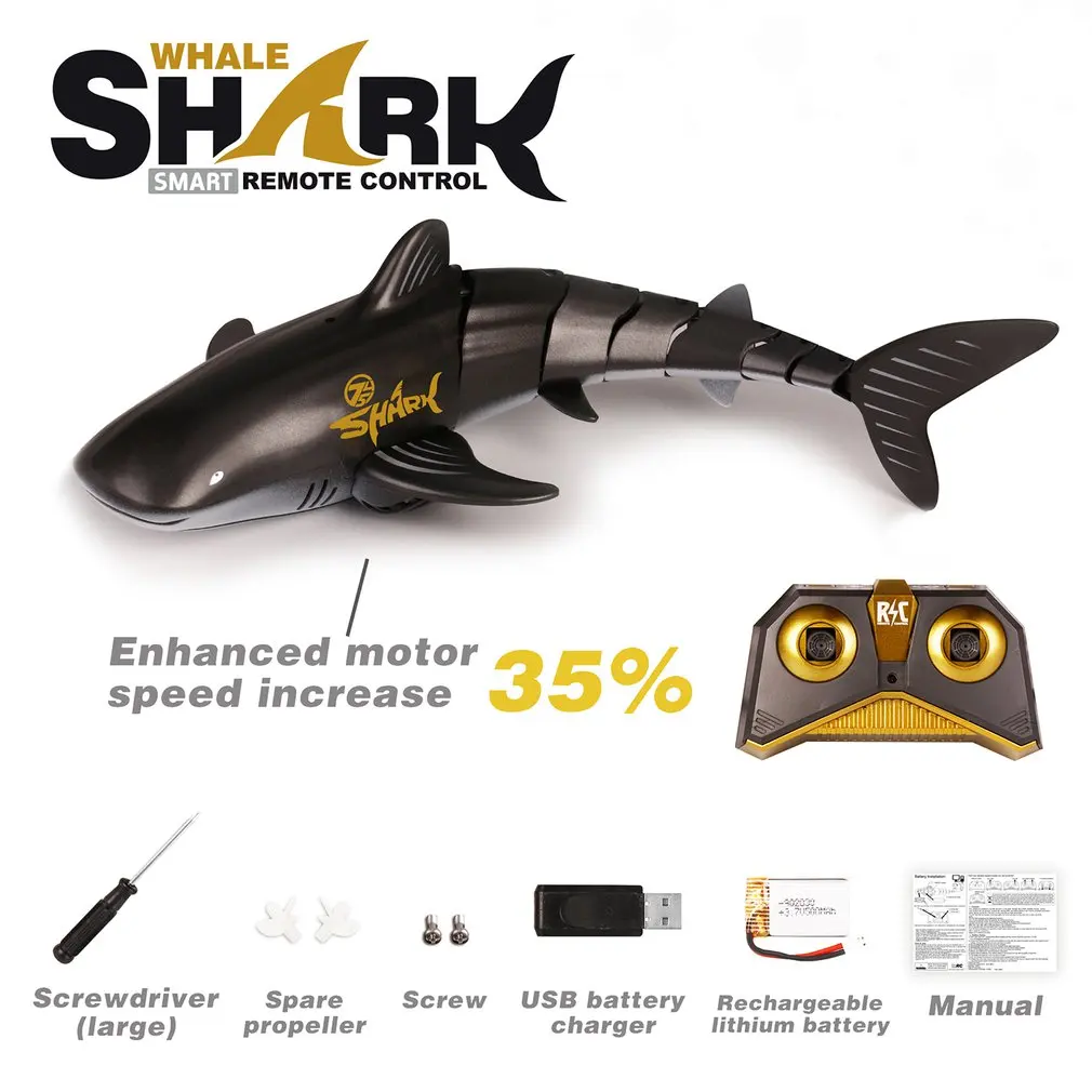 2.4G RC Simulation Shark Toys 4CH Waterproof Electric Remote Control Shark Boat Swimming Pool Bathroom Children Toys Gift
2.4G RC Simulation Shark Toys 4CH Waterproof Electric Remote Control Shark Boat Swimming Pool Bathroom Children Toys Gift