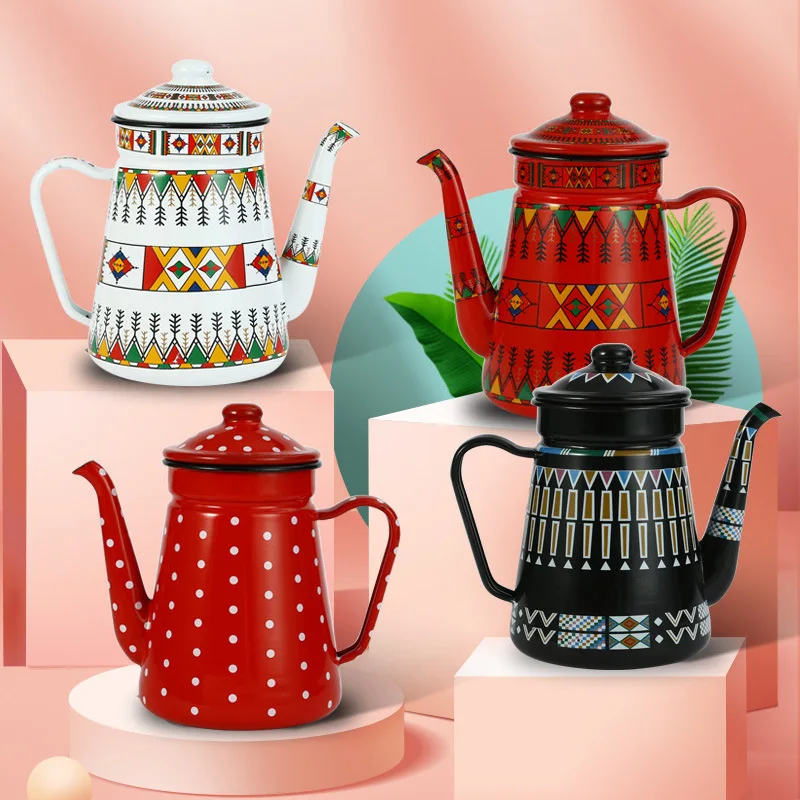 1.2L 1.5L Coffee Pot Enamel Kettle High Quality Hand Tea Water Kettle Teapot Coffeeware Induction Cooker Gas Stove Universal
1.2L 1.5L Coffee Pot Enamel Kettle High Quality Hand Tea Water Kettle Teapot Coffeeware Induction Cooker Gas Stove Universal