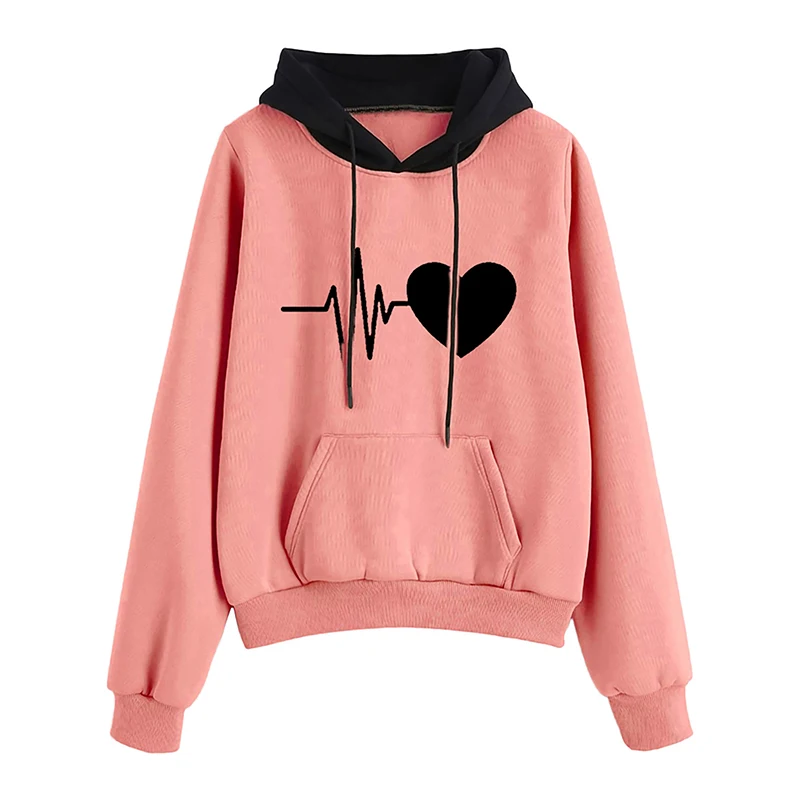 2021 New Fashion Women Heartbeat Print Hoodies Female Spring Autumn Big Pocket Hooded Loose Sweatshirts Sports Casual Pullovers
2021 New Fashion Women Heartbeat Print Hoodies Female Spring Autumn Big Pocket Hooded Loose Sweatshirts Sports Casual Pullovers