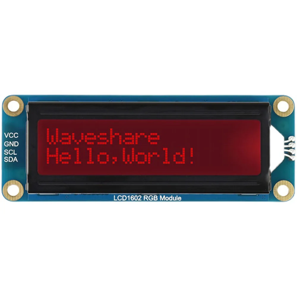 Waveshare LCD1602 RGB Module, 16x2Characters LCD, RGB Backlight, 3.3V/5V, I2C Bus, Adjustable RGB Backlight Color
Waveshare LCD1602 RGB Module, 16x2Characters LCD, RGB Backlight, 3.3V/5V, I2C Bus, Adjustable RGB Backlight Color