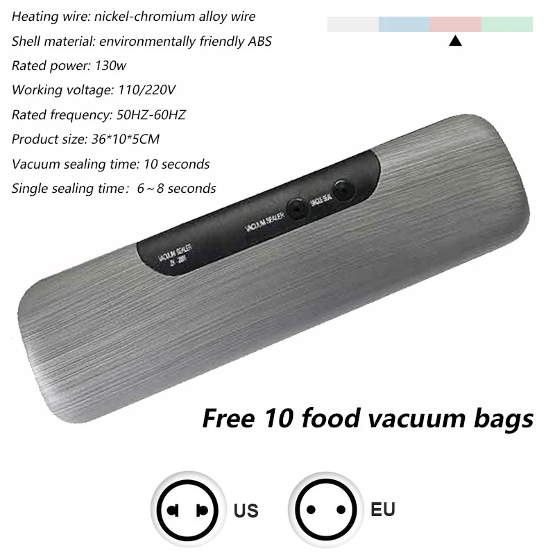 Kitchen Electric Vacuum Sealer Machine 220V 110V With 10pcs Food Saver Bags Household Automatic Food Vacuum Packaging Machine
Kitchen Electric Vacuum Sealer Machine 220V 110V With 10pcs Food Saver Bags Household Automatic Food Vacuum Packaging Machine