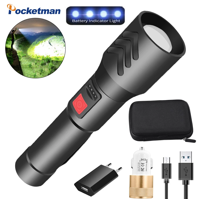Telescopic Zoom Flashlight XHP50 Flashlight Torch Strong Light Outdoor Multi-Function Portable Lanterna With Pen Holder
Telescopic Zoom Flashlight XHP50 Flashlight Torch Strong Light Outdoor Multi-Function Portable Lanterna With Pen Holder