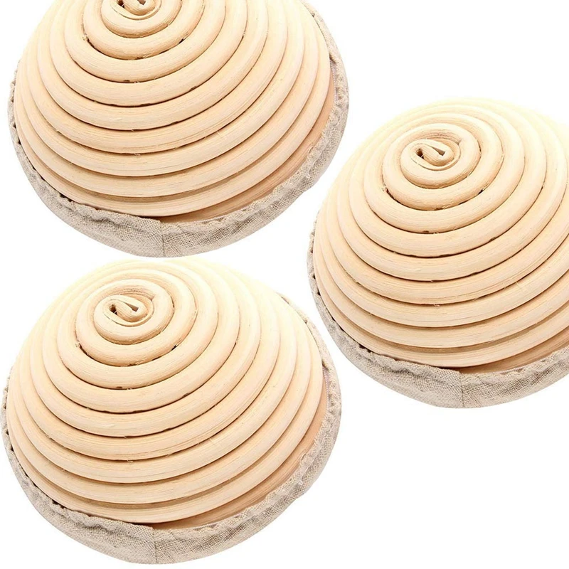 Hot 3 Pack 5 Inch Bread Proofing Baskets Small for Bread and 225G Dough Natural Rattan Sourdough Proving Basket 
Hot 3 Pack 5 Inch Bread Proofing Baskets Small for Bread and 225G Dough Natural Rattan Sourdough Proving Basket