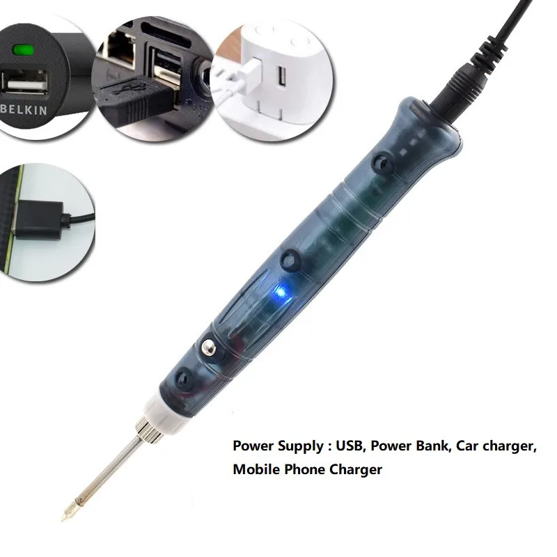 Portable USB Soldering Iron Electric Heating Tools Rework With Indicator Light Handle Professional Welder Pen Gun Repair Tool
Portable USB Soldering Iron Electric Heating Tools Rework With Indicator Light Handle Professional Welder Pen Gun Repair Tool