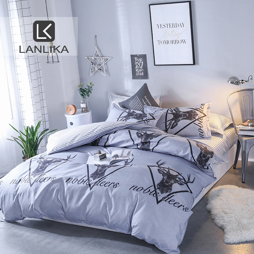 Lanlika 2020 комплект постельных принадлежностей с оленем двойное покрывало