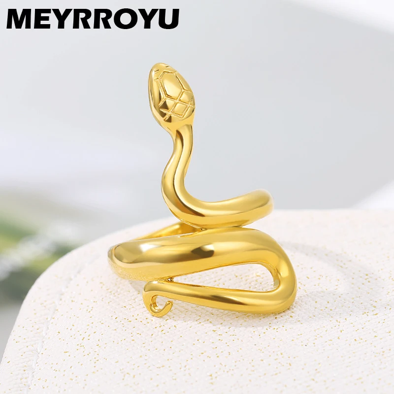 MEYRROYU Stainless Steel Gold Color Punk Hip Hop Snake Rings Accessories 2021 Trend For Women Couple Gift Party Fashion Jewelry
MEYRROYU Stainless Steel Gold Color Punk Hip Hop Snake Rings Accessories 2021 Trend For Women Couple Gift Party Fashion Jewelry