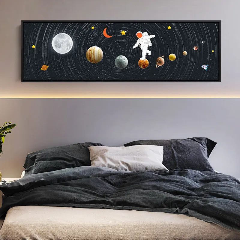 Astronaut Space Walking Canvas Painting Abstract Solar System Planets Wall Art Posters and Prints Nordic Living Room Home Decor | Дом и сад