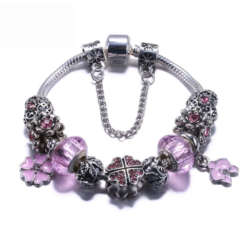 Panjia style transfer beads lucky four-leaf clover bracelet female inlaid crystal wheel circle love bead jewelry stainless steel
Panjia style transfer beads lucky four-leaf clover bracelet female inlaid crystal wheel circle love bead jewelry stainless steel