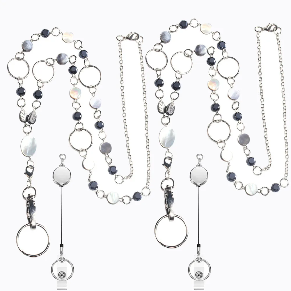Lanyard for ID Badge Retractable Badge Reel for Women Beaded Lanyard Chain Necklace Breakaway Key Chain Name Badge Holder Clip
Lanyard for ID Badge Retractable Badge Reel for Women Beaded Lanyard Chain Necklace Breakaway Key Chain Name Badge Holder Clip