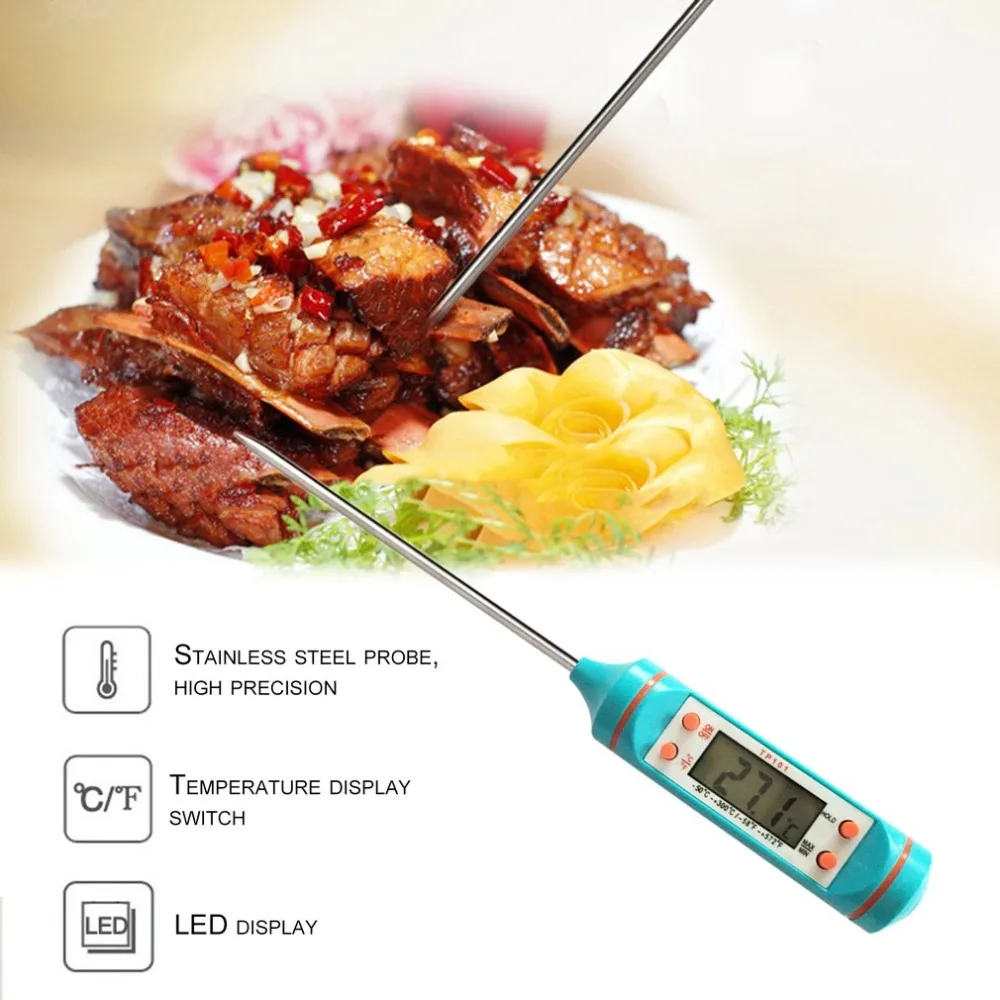 Термометр TP101 из нержавеющей стали для приготовления пищи и мяса кухонный прибор