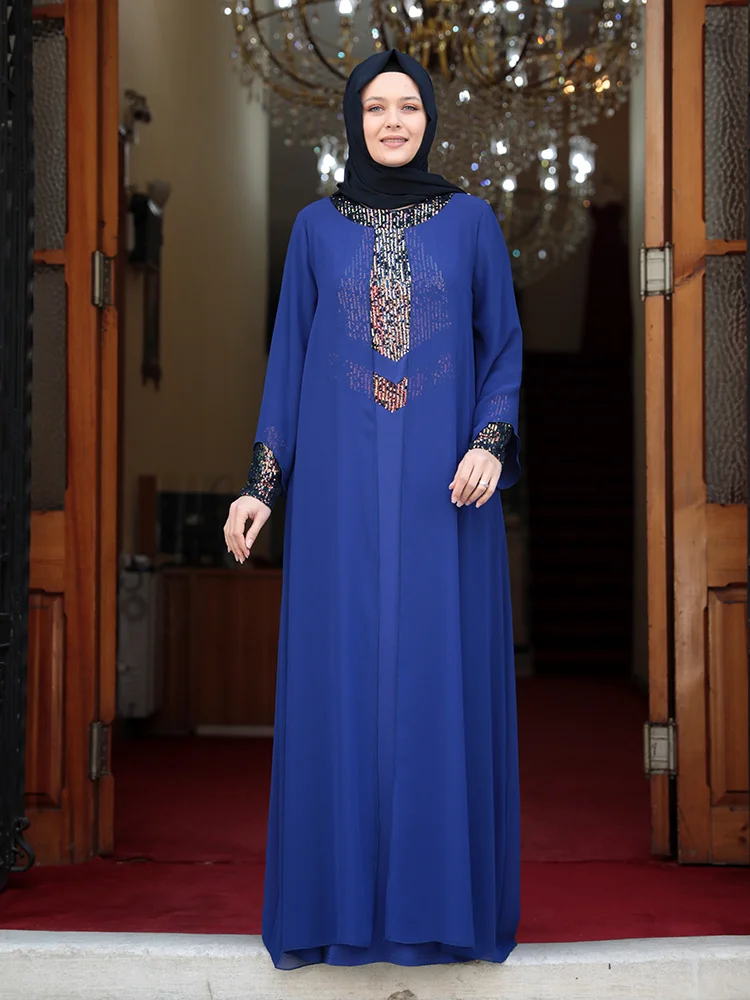 Women's abaya large size Tulle chiffon fabric Turkish Muslim Dubai Arab mother model long new season
Women's abaya large size Tulle chiffon fabric Turkish Muslim Dubai Arab mother model long new season