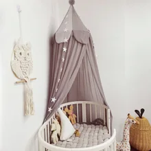 Nordic New Chiffon Hung Dome Mosquito Net Children Room Textiles Decoration Palace Romantic Bed Valance Kid Bed Curtain Canopy