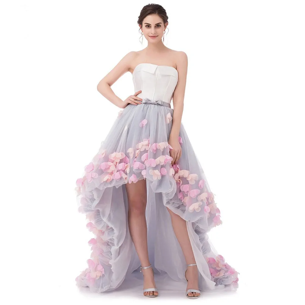 Flowers Prom Dresses Short Front Long Back Evening Gown Organza Fashion Party Formal Gown for Graduation
Flowers Prom Dresses Short Front Long Back Evening Gown Organza Fashion Party Formal Gown for Graduation