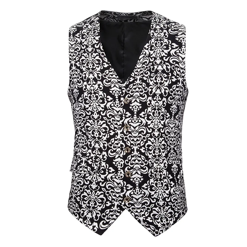 Gold Floral Foil Print Vest Men 2021 Brand DJ Nightclub Vest Waistcoat Men Gilet Costume Homme Party Wedding Tuxedo Vests Male
Gold Floral Foil Print Vest Men 2021 Brand DJ Nightclub Vest Waistcoat Men Gilet Costume Homme Party Wedding Tuxedo Vests Male
