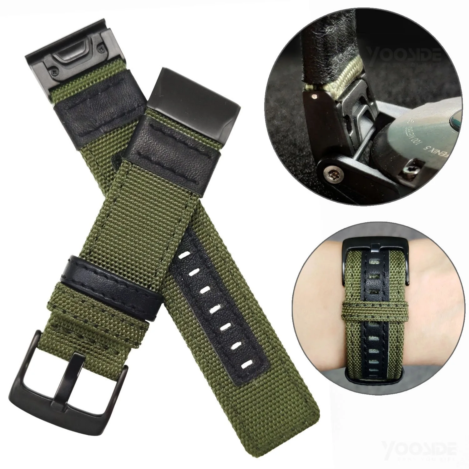 

20mm 22mm 26mm Sport Nylon Watchband Wriststrap for Garmin Fenix 6X 6 6S Pro 5X 5 5S Plus 3 HR EasyFit Quick Release wirstband