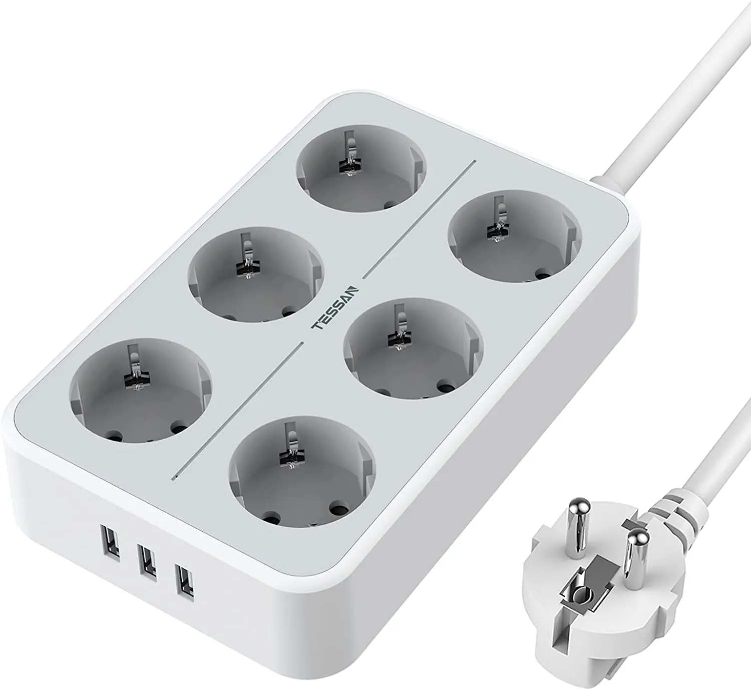 TESSAN Desktop USB Charging Hub Multi Outlets European Power Strip EU Plug with Switch 6 Sockets 3 USB Ports 2M Extension Cable
TESSAN Desktop USB Charging Hub Multi Outlets European Power Strip EU Plug with Switch 6 Sockets 3 USB Ports 2M Extension Cable