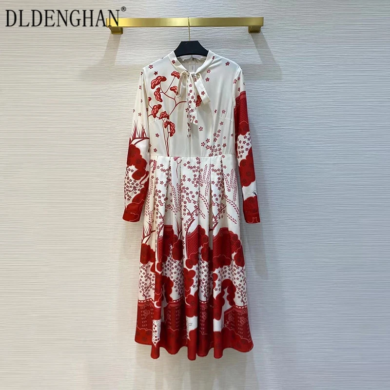 DLDENGHAN Fashion Flower Print Summer Dress Women's Bow Collar Long Sleeve Midi Dresses 2021 Designer New
DLDENGHAN Fashion Flower Print Summer Dress Women's Bow Collar Long Sleeve Midi Dresses 2021 Designer New