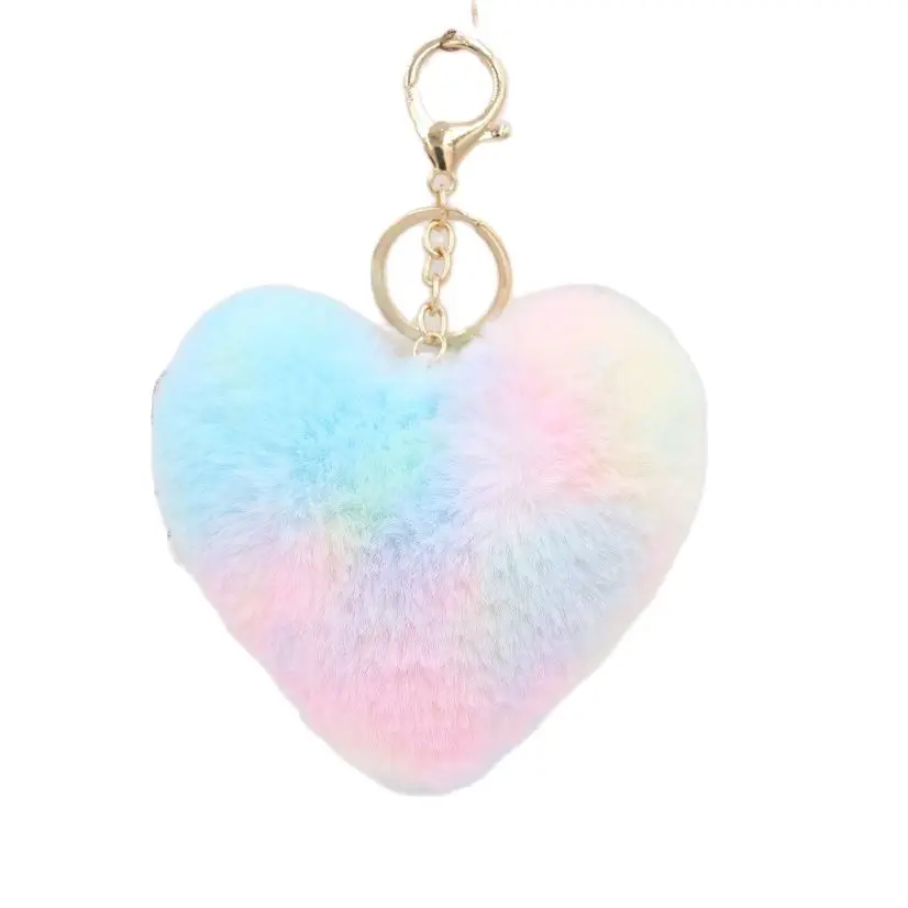 Rainbow Heart Plush Fur Ball Keychain Pendant Pompoms Women Purse Charm Key Ring Ladies Bag Accessories Girl Toy Key Chains
Rainbow Heart Plush Fur Ball Keychain Pendant Pompoms Women Purse Charm Key Ring Ladies Bag Accessories Girl Toy Key Chains