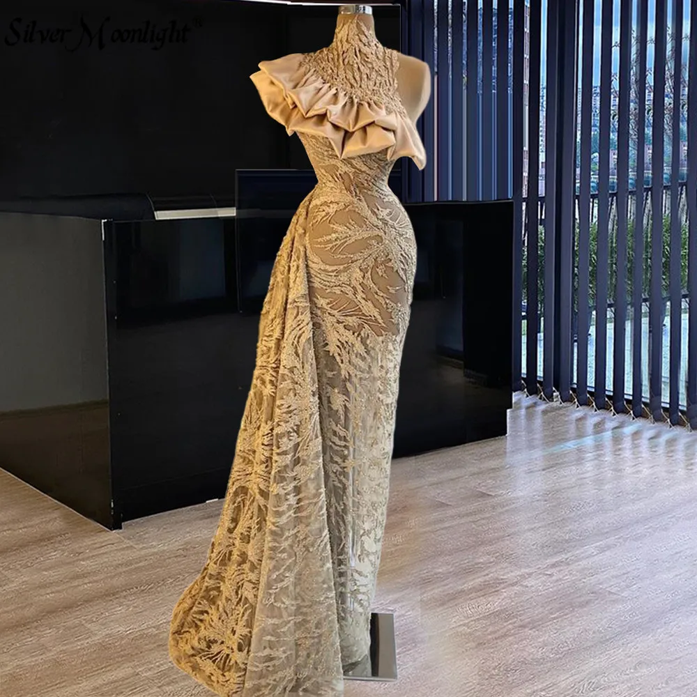 Illusion Champagne Lace Evening Dresses One Shoulder Sexy Evening Gowns Custom Made Robes De Soiree Dubai 2021
Illusion Champagne Lace Evening Dresses One Shoulder Sexy Evening Gowns Custom Made Robes De Soiree Dubai 2021