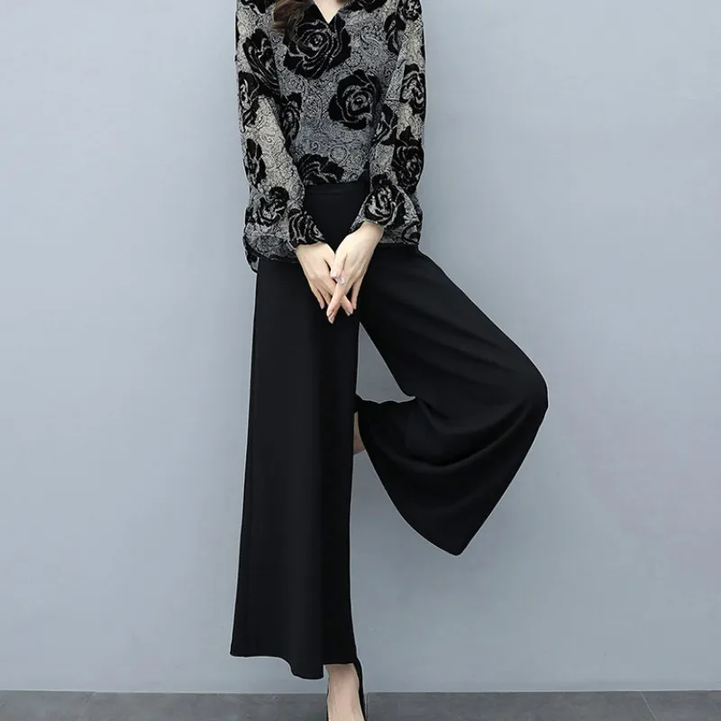 Temperament celebrity 2020 women's new spring wide pine flower top wide leg pants two piece fashion suit women
Temperament celebrity 2020 women's new spring wide pine flower top wide leg pants two piece fashion suit women