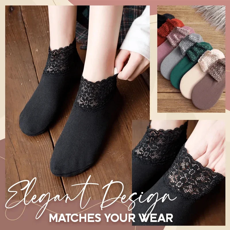 Anti-Slip Lace Socks With Fleece Winter Warm Soft Plush Fleece Socks Floor Sleeps Socks for Women M2 
Anti-Slip Lace Socks With Fleece Winter Warm Soft Plush Fleece Socks Floor Sleeps Socks for Women M2