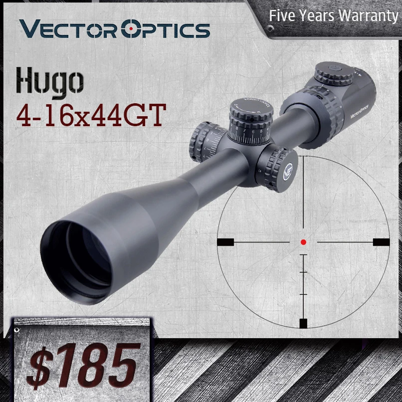 Vector Optics Hugo 4-16x44GT SFP Riflescope Wide Filed of View Rifle Sight With Zero Reset&Turret Lock Illuminated For .223 5.56
Vector Optics Hugo 4-16x44GT SFP Riflescope Wide Filed of View Rifle Sight With Zero Reset&Turret Lock Illuminated For .223 5.56