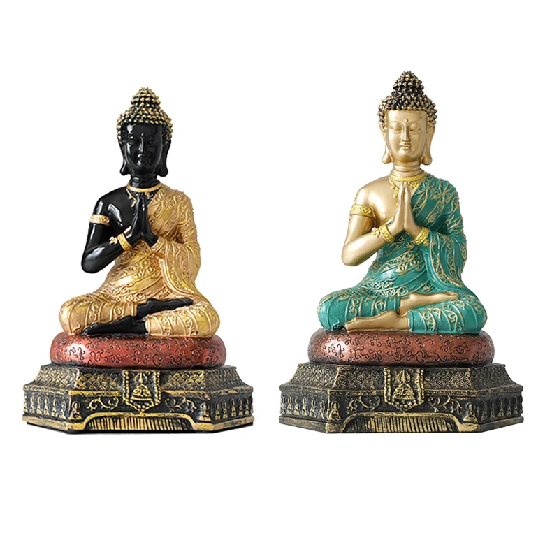 Buddha Statue Thailand Buddha Sculpture Green Golden Resin Desk Ornament Hindu Fengshui Figurine Meditation Home Decor
Buddha Statue Thailand Buddha Sculpture Green Golden Resin Desk Ornament Hindu Fengshui Figurine Meditation Home Decor