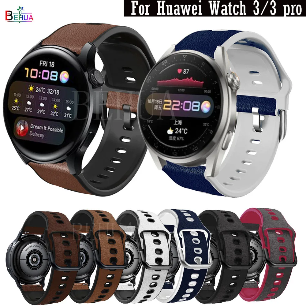 Ремешок для смарт-часов Huawei Watch 3 pro кожаный браслет из пасты honor magic 2 46 мм 22 |