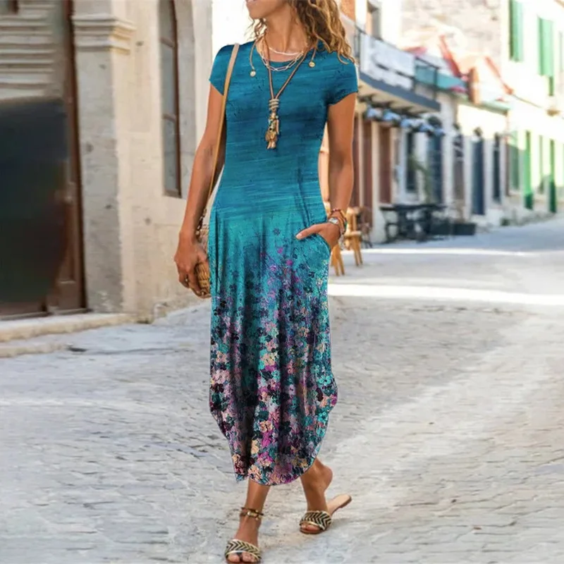 Women's Clothing 2021 O-Neck Short Sleeve Printed Long Dress Boho 3XL Plus Size Loose Retro Casual Streetwear Elegant Dress
Women's Clothing 2021 O-Neck Short Sleeve Printed Long Dress Boho 3XL Plus Size Loose Retro Casual Streetwear Elegant Dress