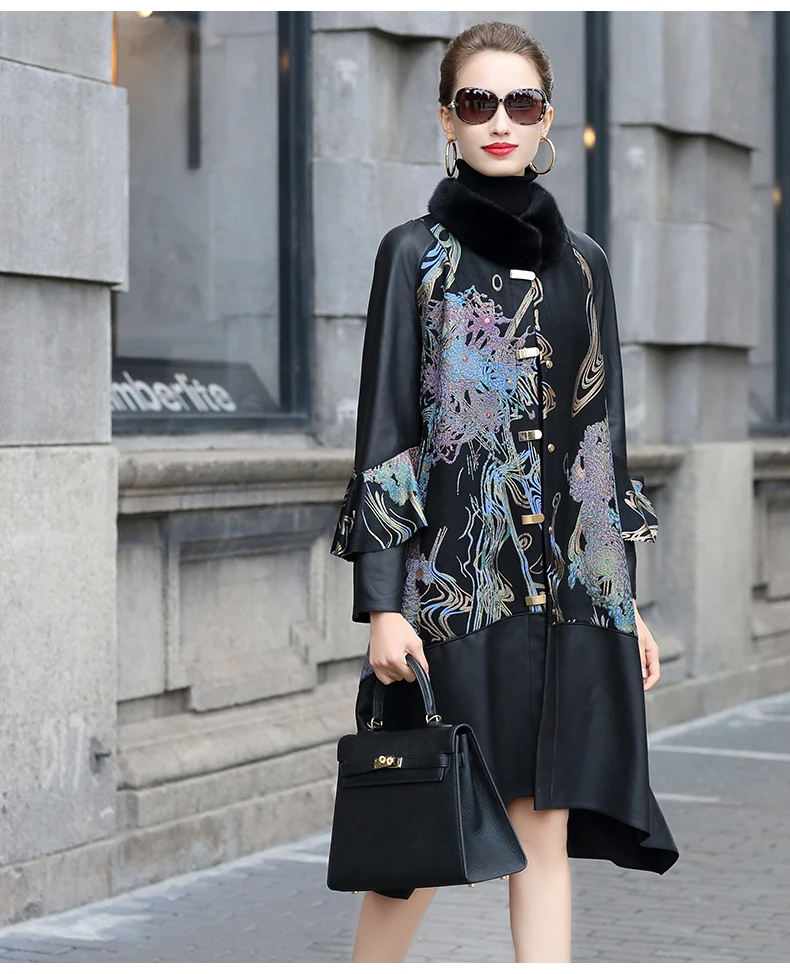 Style Genuine Chinese Female Winter Sheepskin Leather Jackets Women Mink Fur Collar Woman Coat Femme Veste Zjt638
Style Genuine Chinese Female Winter Sheepskin Leather Jackets Women Mink Fur Collar Woman Coat Femme Veste Zjt638