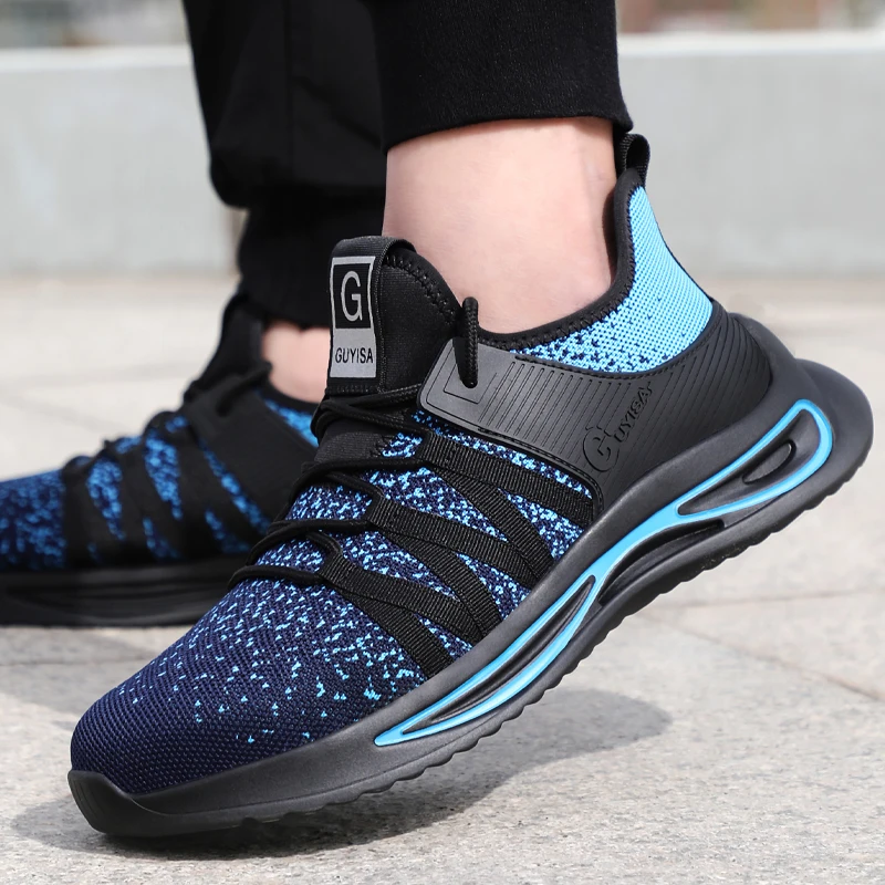 Lightweight Men Work Shoes Steel Toe Safety Shoes Breathable Men Shoes Fashion Security Shoe Work Safety Boots Man Work Sneakers