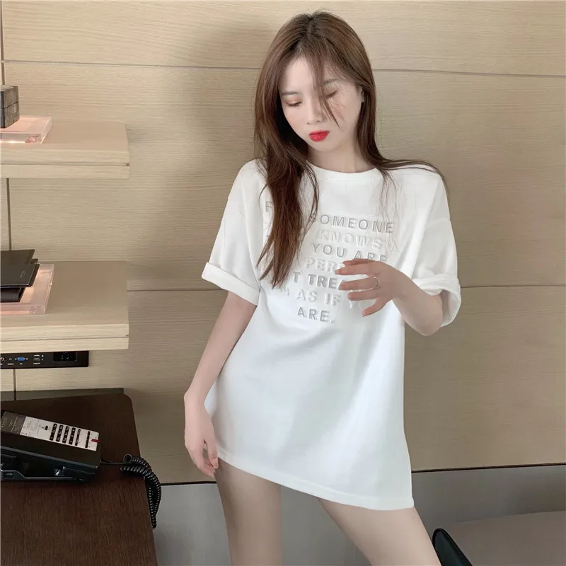 XZ034 Women's 2021 new loose mid-length three-dimensional letter bottoms missing white short-sleeved T-shirt
XZ034 Women's 2021 new loose mid-length three-dimensional letter bottoms missing white short-sleeved T-shirt