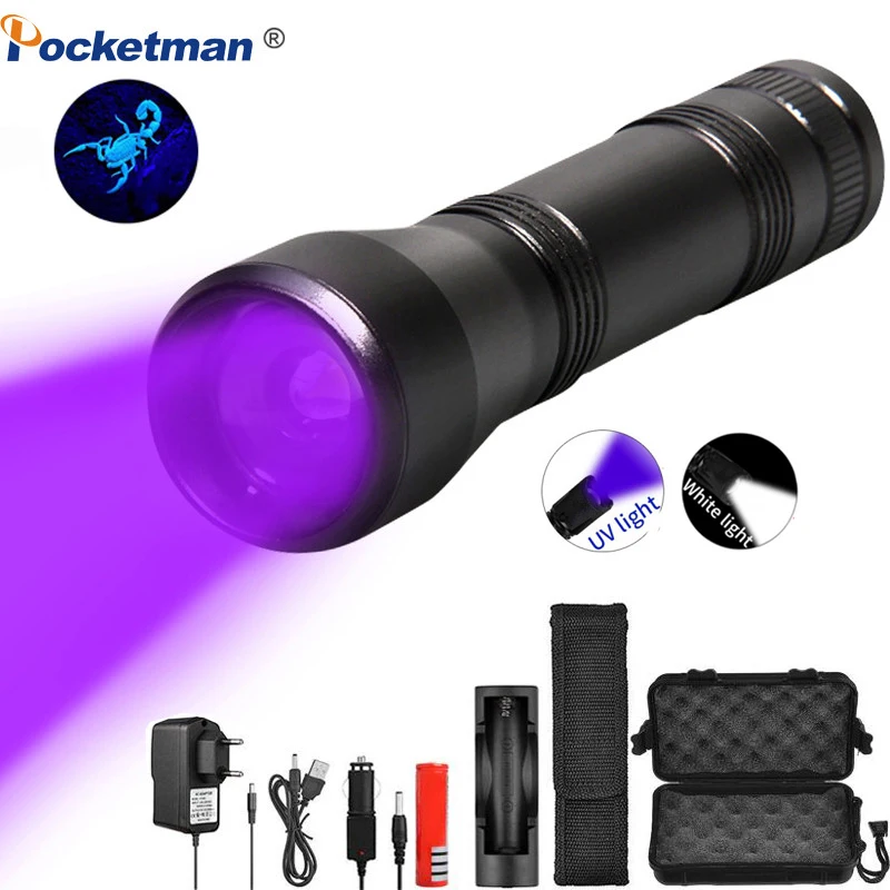 UV Flashlight 5 Modes Zoomable Function Torch Pet Urine Stains Detector Scorpion Mini UV Light use 18650 Battery UV Lamp
UV Flashlight 5 Modes Zoomable Function Torch Pet Urine Stains Detector Scorpion Mini UV Light use 18650 Battery UV Lamp