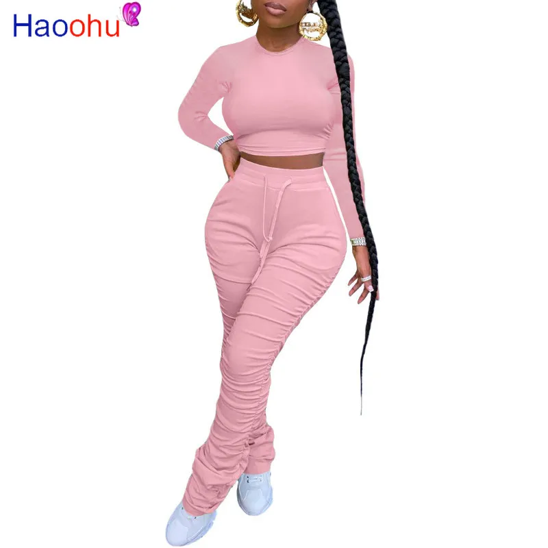 HAOOHU Active Wear Women's Set Long Sleeve T-shirt Stacked Bellbottom Pants Suit Tracksuit Sport Two Piece Set Fitness Outfit
HAOOHU Active Wear Women's Set Long Sleeve T-shirt Stacked Bellbottom Pants Suit Tracksuit Sport Two Piece Set Fitness Outfit