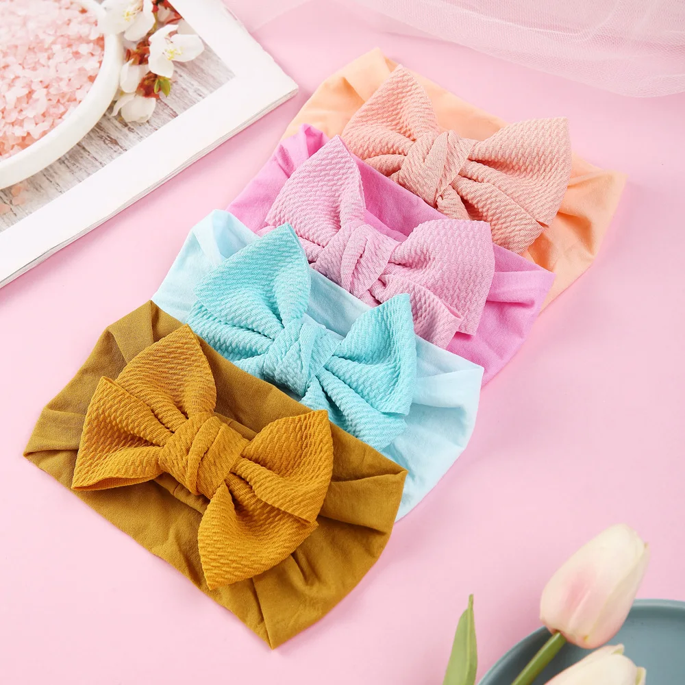 Fabric Bow Baby Nylon Headbands, Wide Nylon Turban Headwrap Baby Girls Hair Accessories
Fabric Bow Baby Nylon Headbands, Wide Nylon Turban Headwrap Baby Girls Hair Accessories