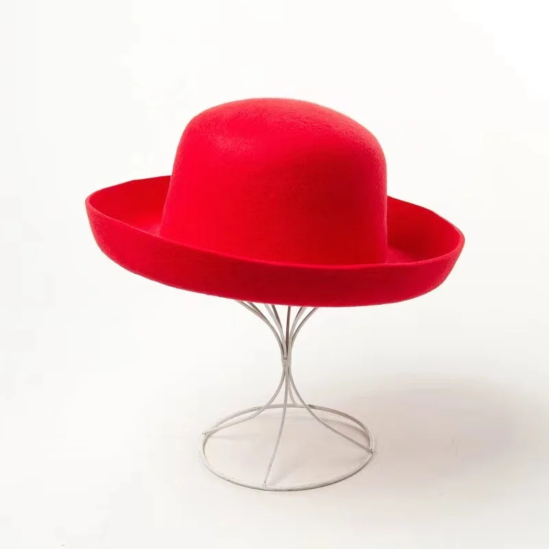 2021 New Solid Color Black Retro Dome Curled 100% Wool Top Hat Travel Hat Fashion Casual Small Fedora Cap Chapeu Feminino Custom
2021 New Solid Color Black Retro Dome Curled 100% Wool Top Hat Travel Hat Fashion Casual Small Fedora Cap Chapeu Feminino Custom