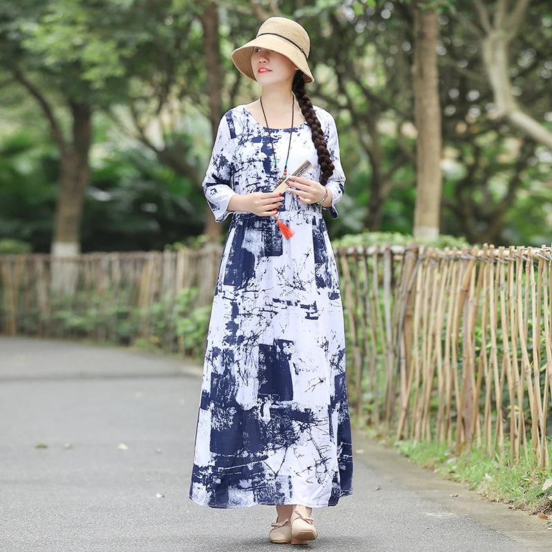 Summer Ethnic Vintage Women Thin Cotton Linen Print O-neck Robe Dress Vestidos De Festa Loose Femme Large Plus Size Dresses
Summer Ethnic Vintage Women Thin Cotton Linen Print O-neck Robe Dress Vestidos De Festa Loose Femme Large Plus Size Dresses