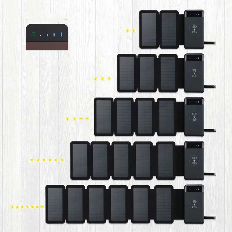 New Wireless Solar Power Bank Solar Charger External Battery Backup Pack For cell phone Tablets For iphone Foldable Powerbank
New Wireless Solar Power Bank Solar Charger External Battery Backup Pack For cell phone Tablets For iphone Foldable Powerbank