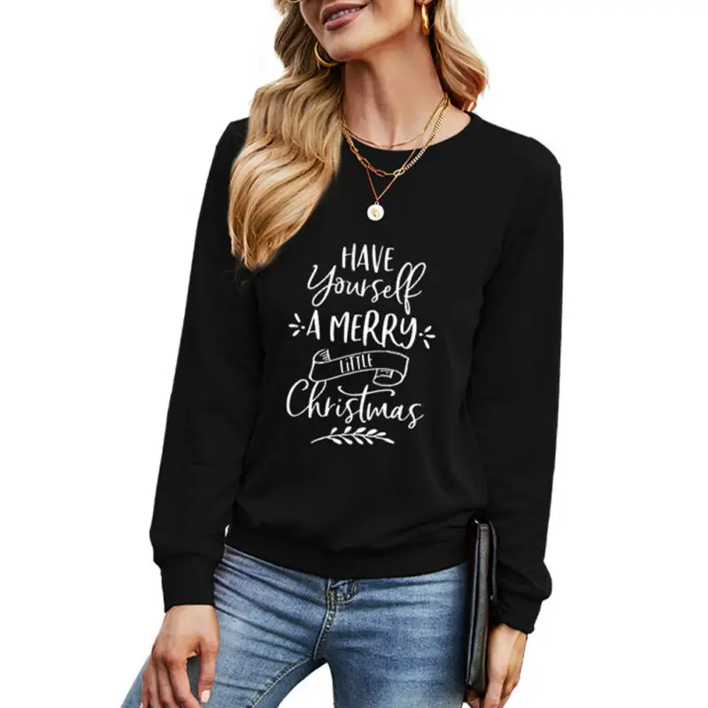 Long Sleeves Shirts Round Neck Christmas Festival Letters Printed Casual Loose Women Ladies 2021 Fashion Autumn and Winter Top
Long Sleeves Shirts Round Neck Christmas Festival Letters Printed Casual Loose Women Ladies 2021 Fashion Autumn and Winter Top