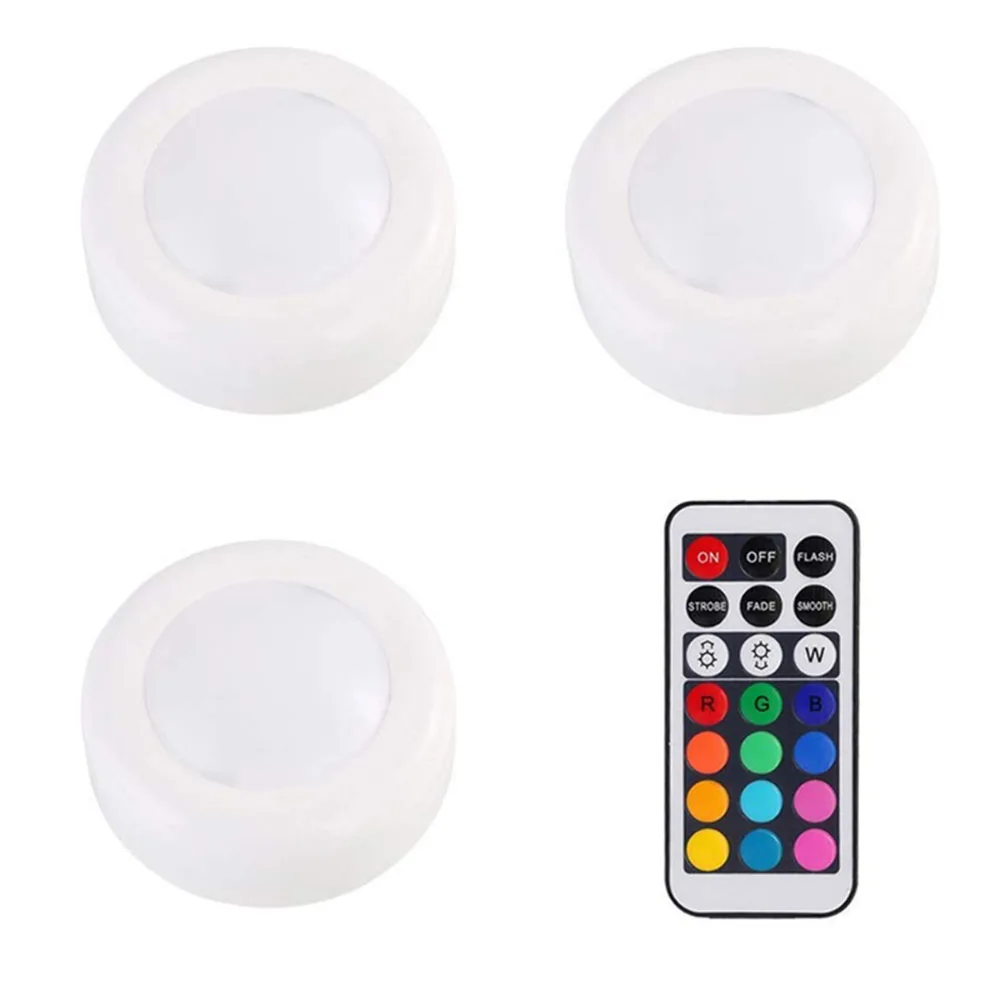 LED Cabinet Light battery RGB Color Puck Lights Dimmable Under Shelf Kitchen Counter Lighting Remote Controller Night Light
LED Cabinet Light battery RGB Color Puck Lights Dimmable Under Shelf Kitchen Counter Lighting Remote Controller Night Light