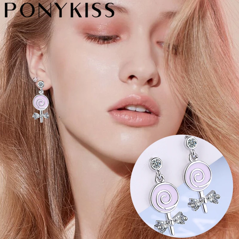 PONYKISS Lovely 925 Sterling Silver Lollipop Enamel Bowknot Zircon Stud Earrings for Women Party Cute Fine Jewelry Drop Shipping
PONYKISS Lovely 925 Sterling Silver Lollipop Enamel Bowknot Zircon Stud Earrings for Women Party Cute Fine Jewelry Drop Shipping