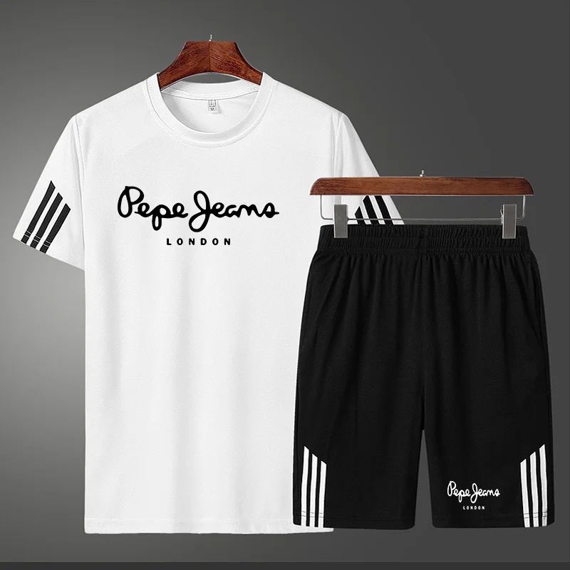 Summer New Men's Training Suit Thin Section Breathable Sports Suit Printed T-Shirt + Shorts Two-Piece Mesh Couple Jogging Suit
Summer New Men's Training Suit Thin Section Breathable Sports Suit Printed T-Shirt + Shorts Two-Piece Mesh Couple Jogging Suit