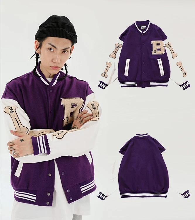 Hip Hop Letter Furry Bone Patchwork Color Block Jackets Mens Harajuku Streetwear Bomber Jacket Men Baseball Coats
Hip Hop Letter Furry Bone Patchwork Color Block Jackets Mens Harajuku Streetwear Bomber Jacket Men Baseball Coats