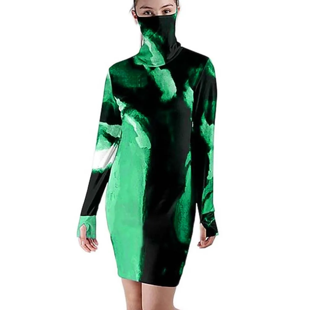 VICABO Tie Dye Printed Women Dress with Mask Dust-Proof Long Sleeve Above Knee Length Straight Dress Turtleneck Femalw Vestido
VICABO Tie Dye Printed Women Dress with Mask Dust-Proof Long Sleeve Above Knee Length Straight Dress Turtleneck Femalw Vestido