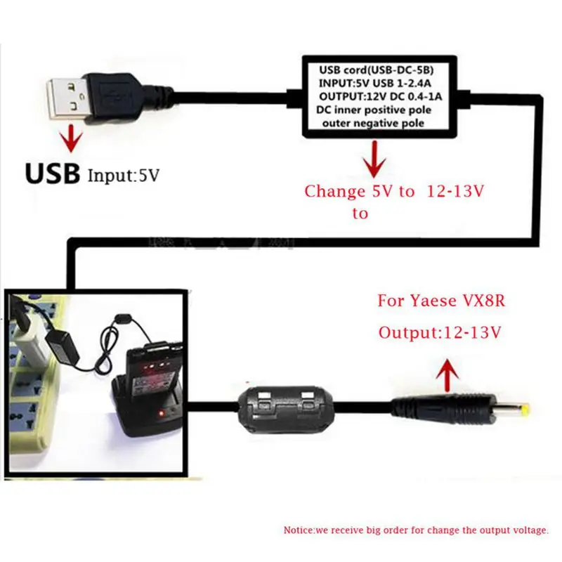 Зарядное устройство с USB-кабелем для YAESU VX5R/VX6R/VX7R/VX8R/8DR/8GR/FT-1DR зарядное рация |