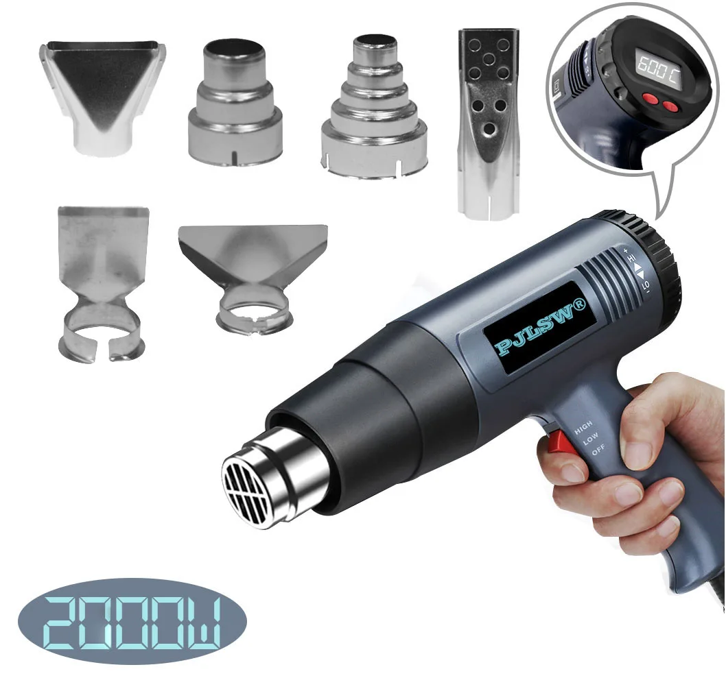 2000W 600 Degree LCD Display 220V EU Industrial Electric Hot Air Gun Thermoregulator Heat Guns Shrink Wrapping Thermal Heater
2000W 600 Degree LCD Display 220V EU Industrial Electric Hot Air Gun Thermoregulator Heat Guns Shrink Wrapping Thermal Heater