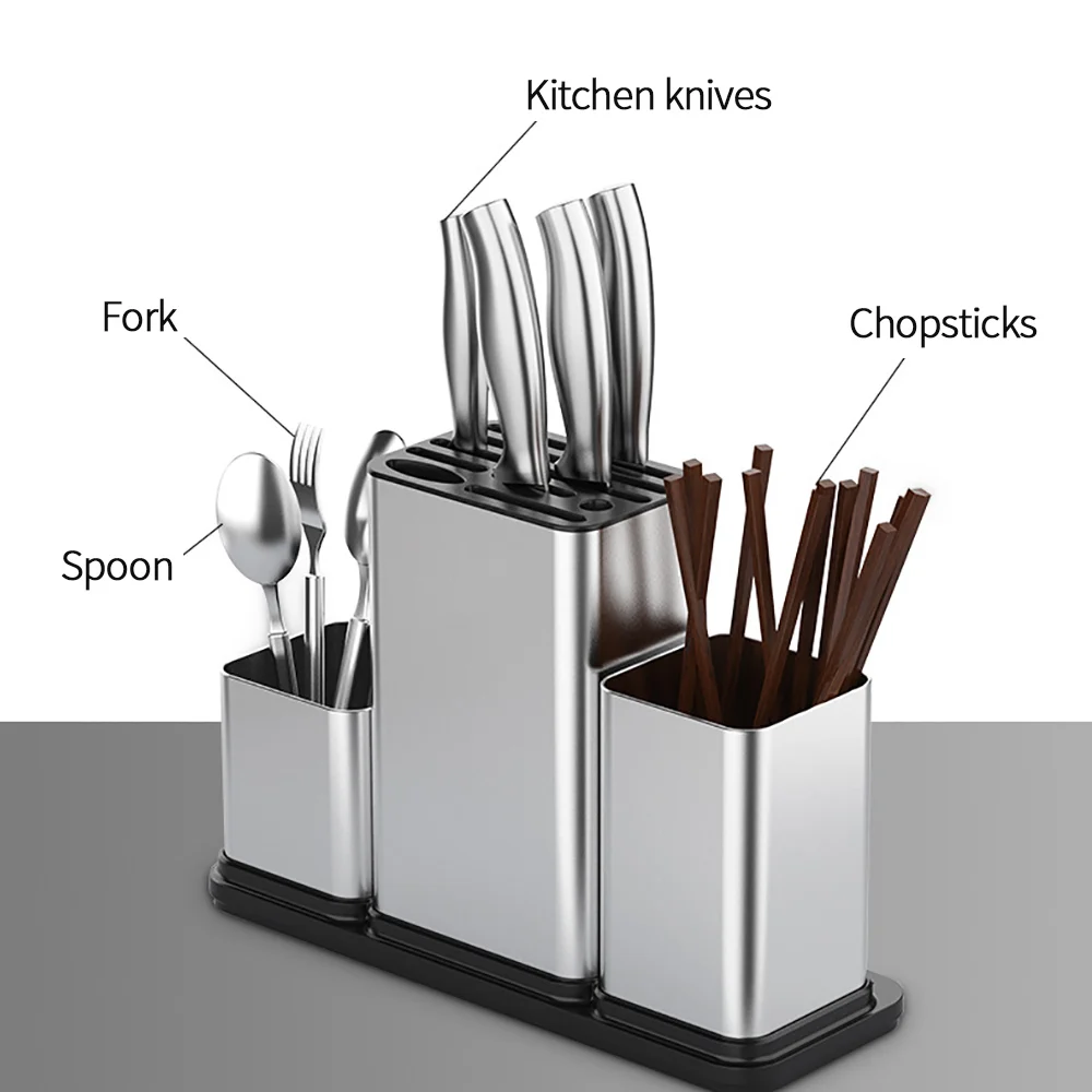 Knife Block Stainless Steel Modern Rectangular Design Knife Holder Counter Top Storage Cutlery Storage Case Knife Holder 
Knife Block Stainless Steel Modern Rectangular Design Knife Holder Counter Top Storage Cutlery Storage Case Knife Holder
